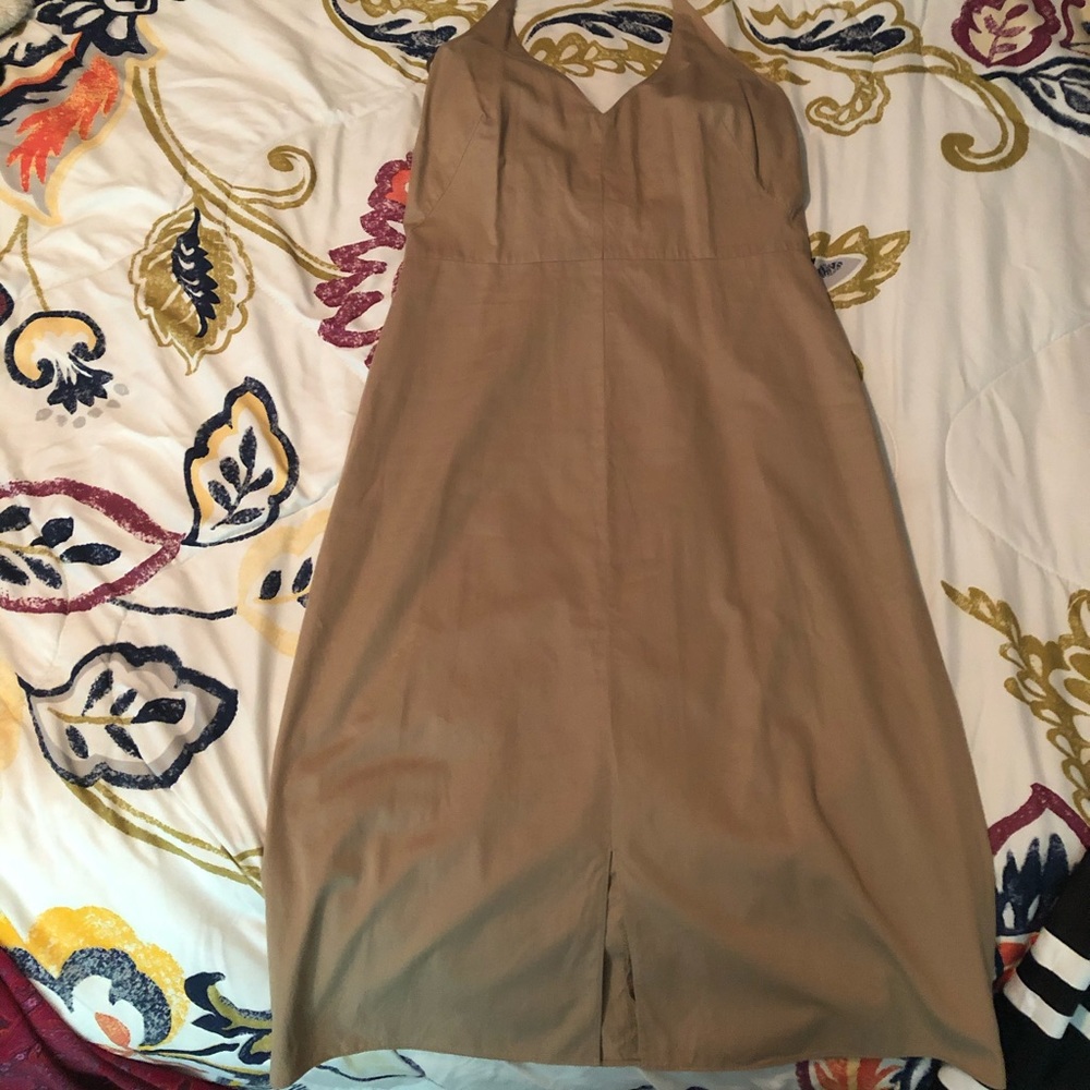 Banana Republic khaki halter dress -Size 6-TTS